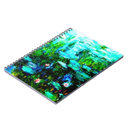 Nympheas Water Lilien Monet Foto Binder Notizblock (Linke Seite)