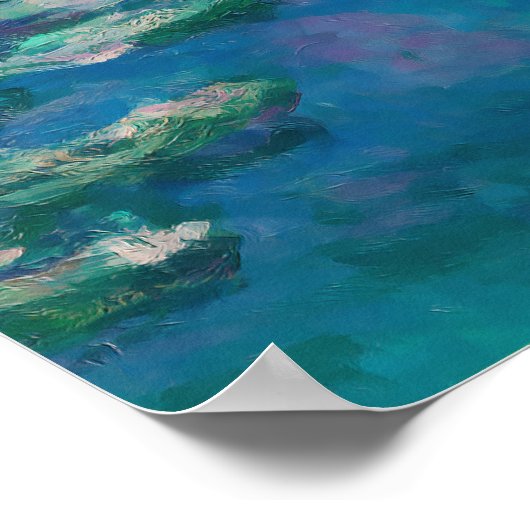 Nymphéas - Water Lilies von Claude Monet Poster (Ecke)