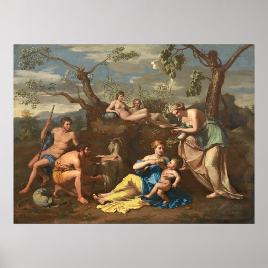 Nymphen & Child Jupiter - Nicolas Poussin Fine Art Poster (Vorne)