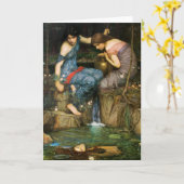 Nymphen, die den Kopf der Orpheus-Gruß-Karte Karte (Gelbe Blume)