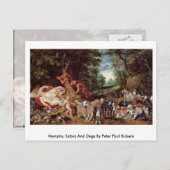 Nymphen, Satyrs und Hunde von Peter Paul Rubens Postkarte (Vorne/Hinten)