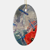 Nymphen und Libellen-Aquarell-Malerei Keramikornament (Rechts)