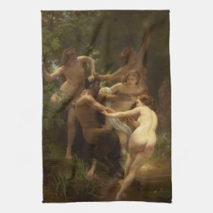 Nymphen und Satyr von William-Adolphe Bouguereau Geschirrtuch