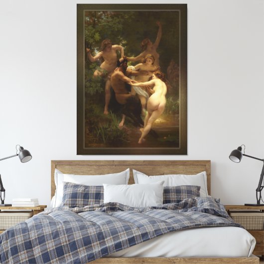 Nymphen und Satyr von William-Adolphe Bouguereau Leinwanddruck (Insitu (Schlafzimmer))