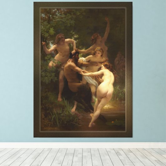 Nymphen und Satyr von William-Adolphe Bouguereau Leinwanddruck (Insitu (Holzboden))