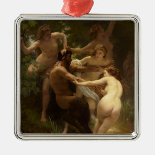 Nymphen und Satyr von William-Adolphe Bouguereau Ornament Aus Metall