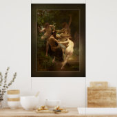 Nymphen und Satyr von William-Adolphe Bouguereau Poster (Küche)