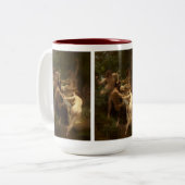 Nymphen und Satyr von William-Adolphe Bouguereau Zweifarbige Tasse (Vorderseite Links)