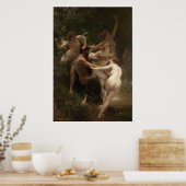 Nymphen und Satyr William-Adolphe Bouguereau Poster (Küche)