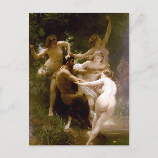 Nymphen und Satyr, William-Adolphe Bouguereau Postkarte (Vorderseite)