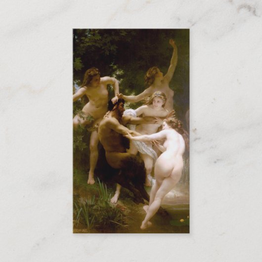 Nymphen und Satyr, William-Adolphe Bouguereau Visitenkarte (Vorderseite)