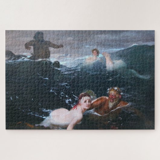 Nymphen und Satyrs Schwimmen in den Wellen Puzzle (Horizontal)