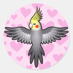 Nymphensittich Liebe Runder Aufkleber