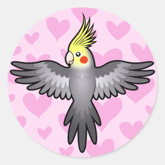 Nymphensittich Liebe Runder Aufkleber (Vorderseite)