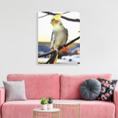 Nymphensittich-Profilfoto Leinwanddruck (Insitu (Wohnzimmer))