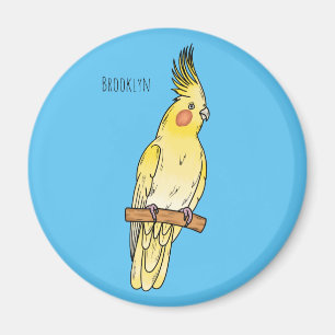 Nymphensittich-Vogel-Cartoon-Illustration Magnet