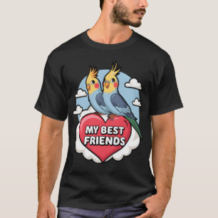 Nymphensittiche Meine besten Freunde Herz Wolken D T-Shirt