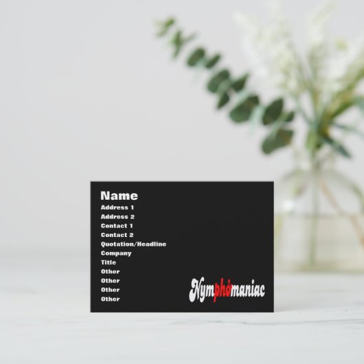 Nymphomane Business Card Visitenkarte (Stehend Vorderseite)