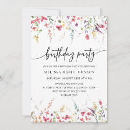 NYRA - Wildblume Geburtstagsfeier Einladung Vorlag