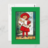 Nystrom - Frohe Weihnachten, Vintage Illustration Postkarte (Vorne/Hinten)