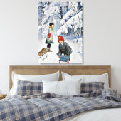 Nystrom - Kinder im Schnee, 1910 Leinwanddruck (Insitu (Schlafzimmer))