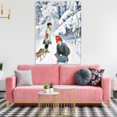 Nystrom - Kinder im Schnee, 1910 Leinwanddruck (Insitu (Wohnzimmer))