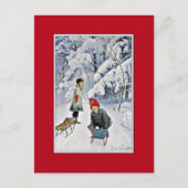 Nystrom - Kinder im Schnee, 1910 Postkarte (Vorderseite)