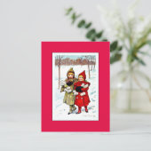 Nystrom - Kinder im Schnee (1), Kunst Postkarte (Stehend Vorderseite)