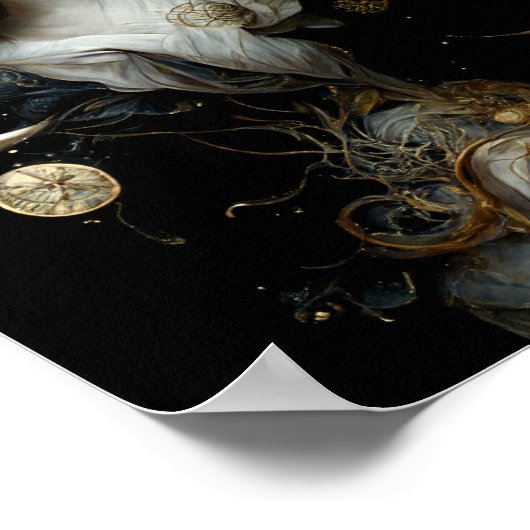 Nyx, Goddess of Night Surreal Fantasy Art Poster (Ecke)