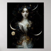 Nyx, Goddess of Night Surreal Fantasy Art Poster (Vorne)