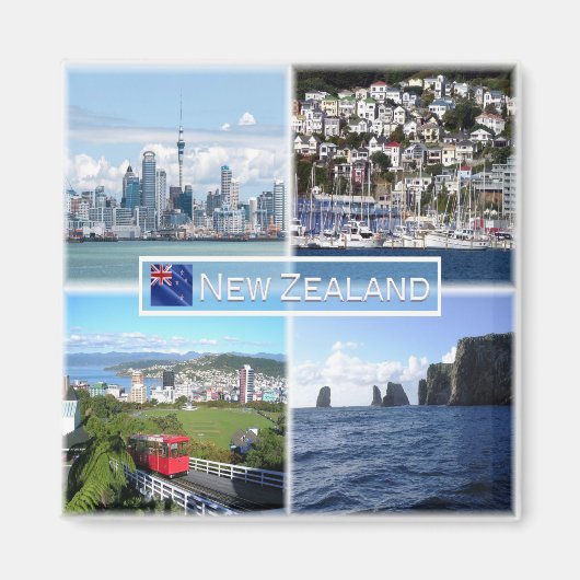 NZ003 NEUSEELAND, Mosaik, Ozeanien, Kühlschrank Magnet (Vorne)