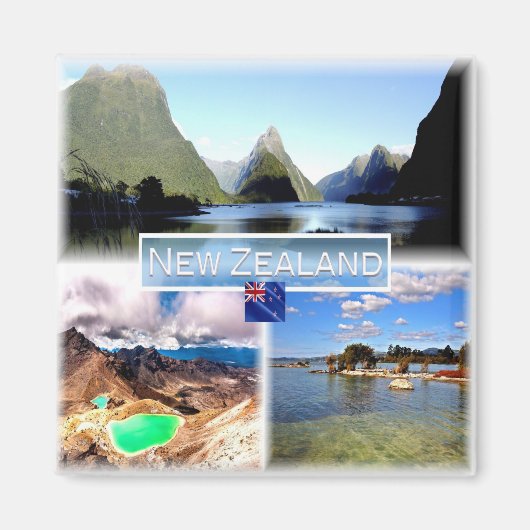 NZ004 NEUSEELAND, Mosaik, Ozeanien, Kühlschrank Magnet (Vorne)