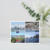 NZ Auckland Skyline - Wellington panorama - Postkarte (Stehend Vorderseite)