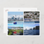 NZ Auckland Skyline - Wellington panorama - Postkarte (Vorne/Hinten)