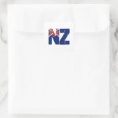 NZ flag Quadratischer Aufkleber (Tasche)