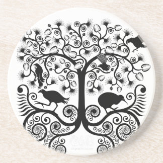 NZ gebürtige Vögel - Sandstein-Untersetzer Getränkeuntersetzer