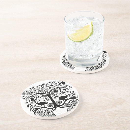 NZ gebürtige Vögel - Sandstein-Untersetzer Getränkeuntersetzer (Seite)