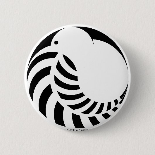 NZ Kiwi/silberner Farn Button (Vorderseite)
