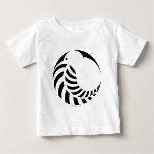 NZ Kiwi/silberner Farn-Emblem Baby T-shirt