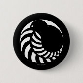 NZ Kiwi/silberner Farn-Emblem Button (Vorderseite)