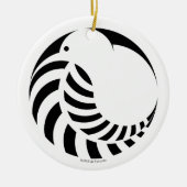 NZ Kiwi/silberner Farn-Emblem Keramik Ornament (Vorne)