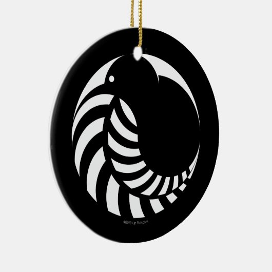 NZ Kiwi/silberner Farn-Emblem Keramikornament (Rechts)