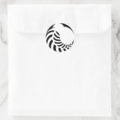 NZ Kiwi / Silver Fern Emblem Runder Aufkleber (Tasche)