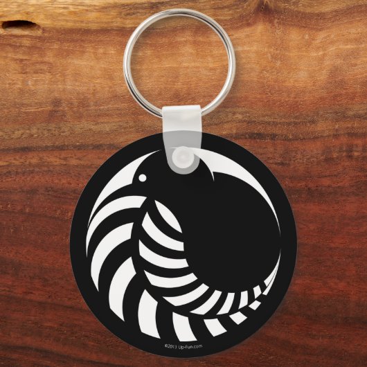 NZ Kiwi / Silver Fern Emblem Schlüsselanhänger (Vorderseite)