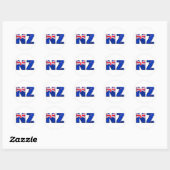 NZ-Logo-Flagge Neuseelands Runder Aufkleber (Blatt)