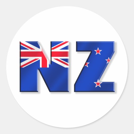 NZ-Logo-Flagge Neuseelands Runder Aufkleber (Vorderseite)
