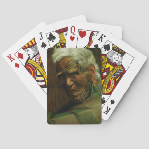 NZ Maori Leader Chieftain Historische Kunst Spielkarten