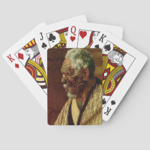 NZ Maori Leader Chieftain Historische Kunst Spielkarten