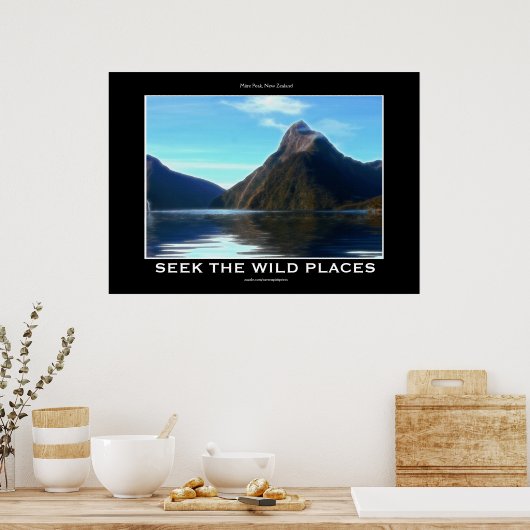 NZ Miter Peak Landschaftlich Motivierend Art Poste Poster (Küche)