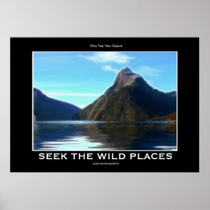 NZ Miter Peak Landschaftlich Motivierend Art Poste Poster